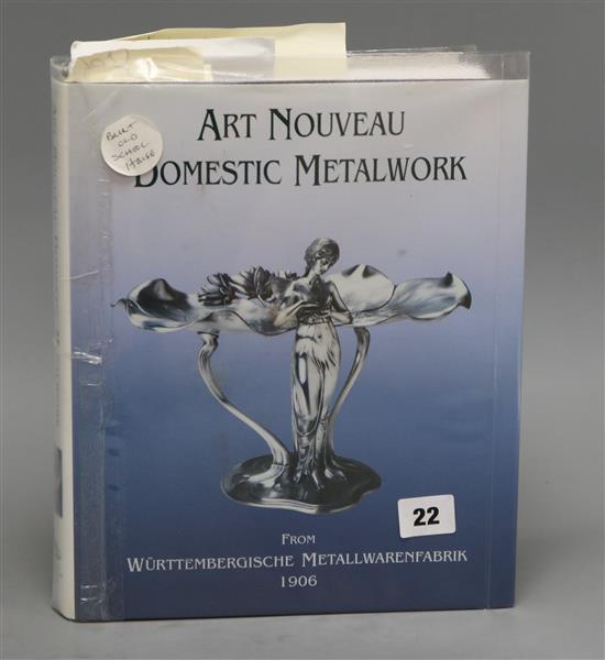 A reference book titled An Art Nouveau domestic metalwork from Wurttemburgische metalware en fabrik 1906